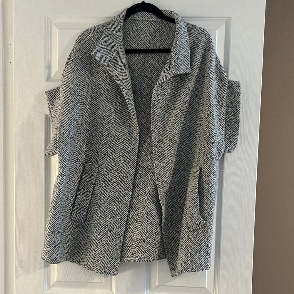 Women's Gray Herringbone Sweater